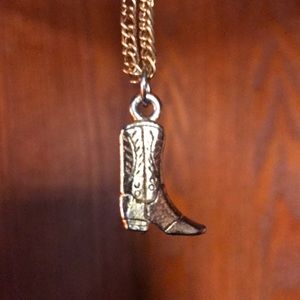 Gold Cowboy Boot Charm + Necklace